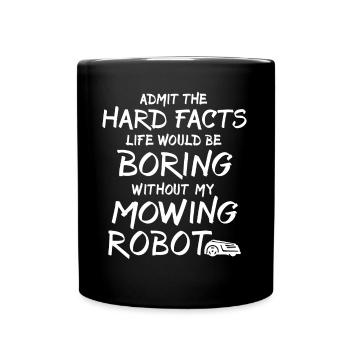 Tondeuse robot - Mug uni - noir - Devant