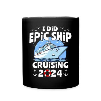 Kreuzfahrt 2024 Kreuzfahrtschiff - Tasse einfarbig - Schwarz - Vorne