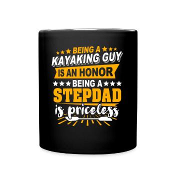 Kayakfahrer Stiefpapa Kayaker - Tasse einfarbig - Schwarz - Vorne