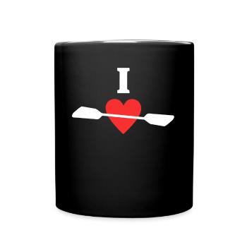 I Love Kayak - Tasse einfarbig - Schwarz - Vorne