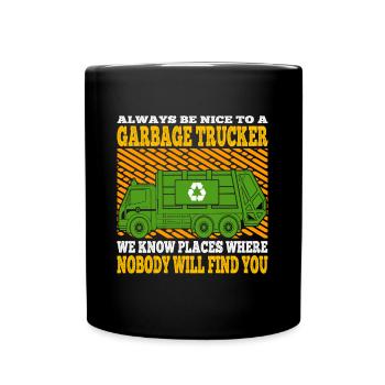 Dump Truck Art Trash Collector Garbage Truck Lover - Tasse einfarbig - Schwarz - Vorne