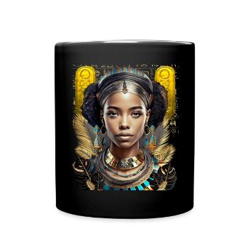 Femme forte égyptienne noire - Mug uni - noir - Devant