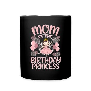 Maman De L’Anniversaire Garçon Princesse Cadeau Déco - Mug uni - noir - Devant