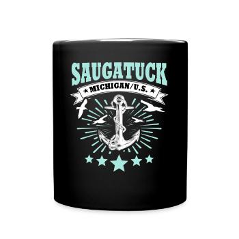 Saugatuck Michigan - Tasse einfarbig - Schwarz - Vorne