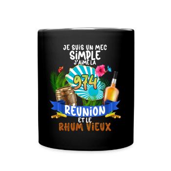 Réunion et Rhum Vieux Humour Homme Apéro - Mug uni - noir - Devant