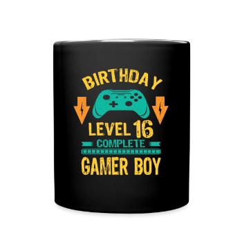Seize 16 ans BDay Son Garçon Drôle de joueur 16ème 16 ans - Mug uni - noir - Devant
