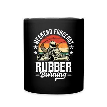 Go-Kart Rennen Weekend Forecast Rubber Burning - Tasse einfarbig - Schwarz - Vorne