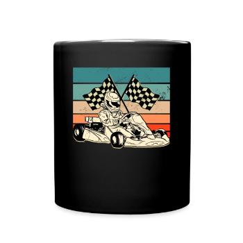 Retro Karting - Tasse einfarbig - Schwarz - Vorne