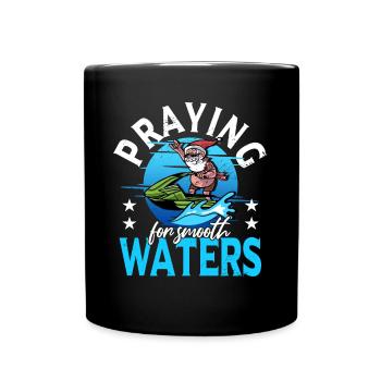 Power boat Jet boat Jet ski Santa Claus Xmas - Full Colour Mug - black - Front