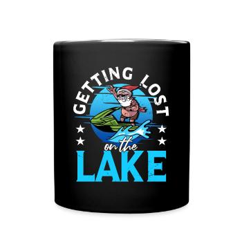 Getting Lost On The Lake Jet Skier Motorboat - Full Colour Mug - black - Front