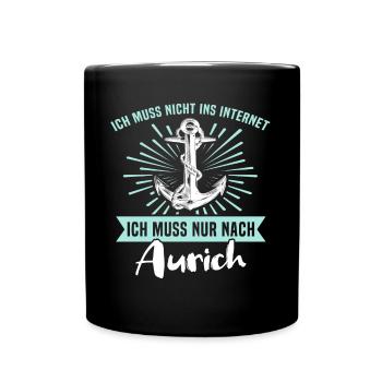 Aurich Sprüche - Tasse einfarbig - Schwarz - Vorne