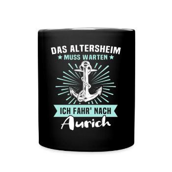 Aurich Sprüche - Tasse einfarbig - Schwarz - Vorne
