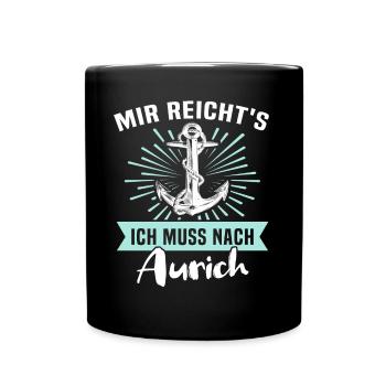 Aurich Sprüche - Tasse einfarbig - Schwarz - Vorne