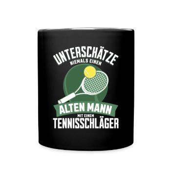 Tennisspieler Geschenk Tennisschläger Tennis-Match - Tasse einfarbig - Schwarz - Vorne