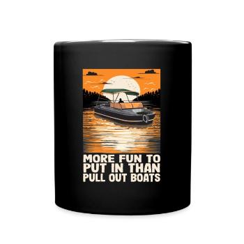 Funy Motorboating More Fun To Put In Than Pull - Full Colour Mug - black - Front