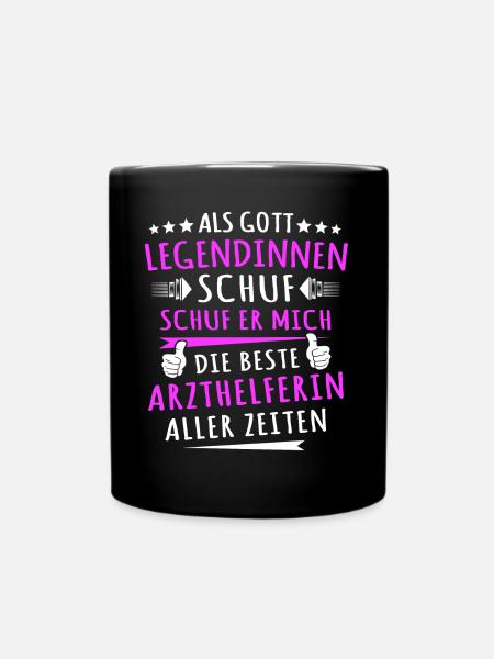 Arzthelferin Sprüche - Tasse einfarbig - Schwarz