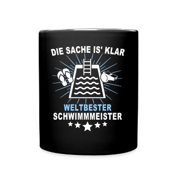 Schwimmmeister - Tasse einfarbig - Schwarz - Vorne