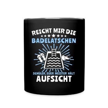 Schwimmmeister - Tasse einfarbig - Schwarz - Vorne