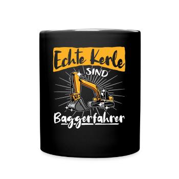 Baggerführer Baggern - Tasse einfarbig - Schwarz - Vorne