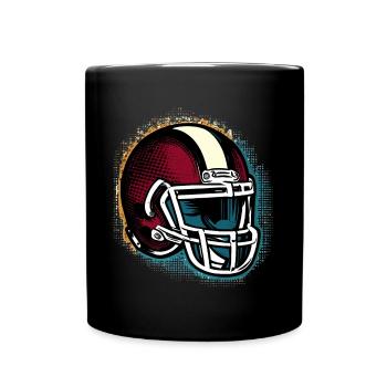Casque de football américain Pop Art Design - Mug uni - noir - Devant