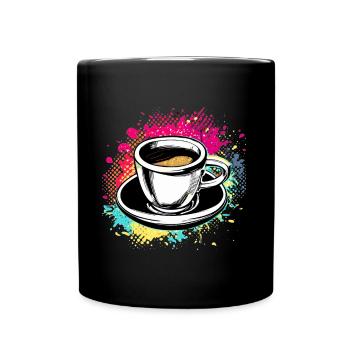 Espresso Mug Pop Art Barista - Full Colour Mug - black - Front
