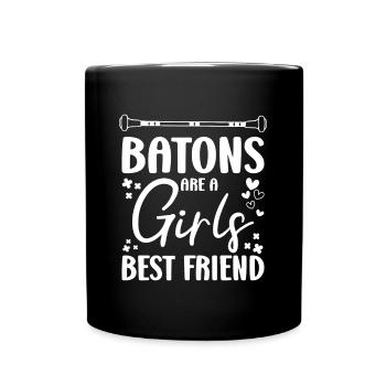 Baton Twirling Batons Are Girls Best Friend Twirl - Full Colour Mug - black - Front