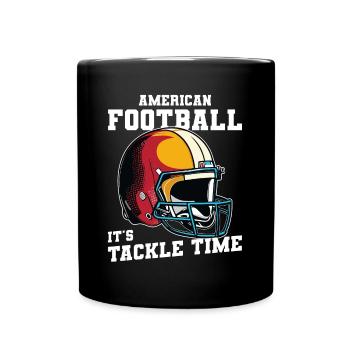 American Football Helm Tackle - Tasse einfarbig - Schwarz - Vorne