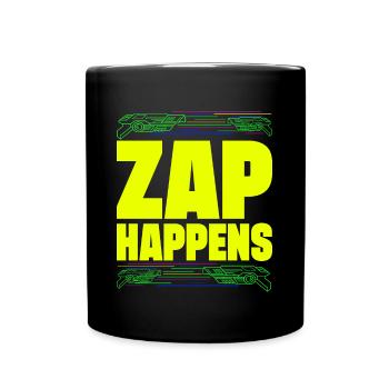 Zap Happens Laser Tag Player Funny Gift Idea - Full Colour Mug - black - Front