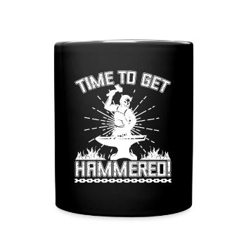 Blacksmithing Time To Get Hammered Gift Idea - Full Colour Mug - black - Front