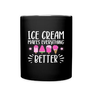 La crème glacée rend tout meilleur Amateur de gelato - Mug uni - noir - Devant