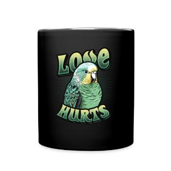 L’amour fait mal à l’oiseau perruche - Mug uni - noir - Devant