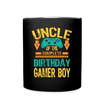 Uncle Of the Birthday Gamer Boy gift Idea - Tasse einfarbig - Schwarz - Vorne