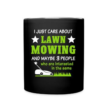 Rasenmäher Rasen Mähen - Tasse einfarbig - Schwarz - Vorne