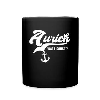 Aurich Sprüche - Tasse einfarbig - Schwarz - Vorne