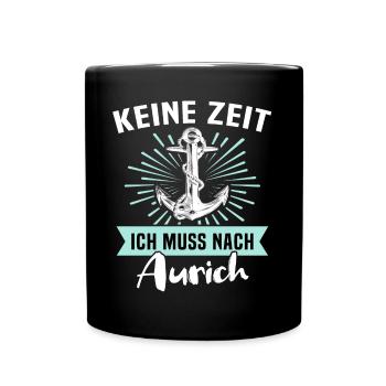 Aurich Sprüche - Tasse einfarbig - Schwarz - Vorne