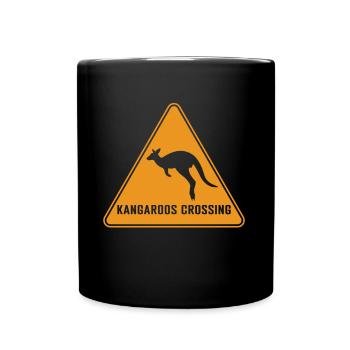 Känguru-Überquerung Australien-Tag Australisch - Tasse einfarbig - Schwarz - Vorne
