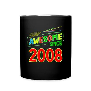 15 Years Old Awesome Since 2008 Laser Tag Birthday - Tasse einfarbig - Schwarz - Vorne