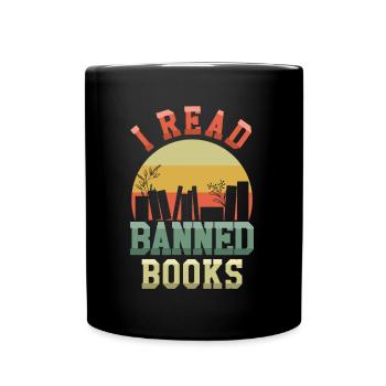 Ich lese verbotenes Buch Retro Vintage Lover Leser Lesen - Tasse einfarbig - Schwarz - Vorne