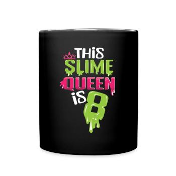 Colorful Kids Slime Lover Kid Slime Girl Age 8 - Full Colour Mug - black - Front