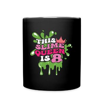 Colorful Kids Slime Lover Slime Girl Age 8 Kid - Full Colour Mug - black - Front
