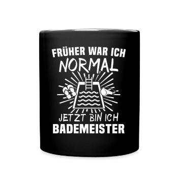 Bademeister - Tasse einfarbig - Schwarz - Vorne