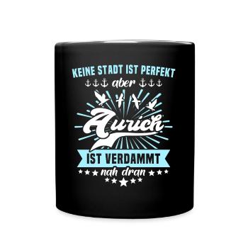 Aurich Sprüche - Tasse einfarbig - Schwarz - Vorne