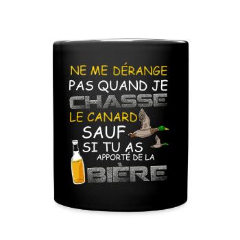 Chasseur de Canard Et Apéro Bière - Mug uni - noir - Devant
