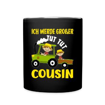 Ich Werde Großer Cousin Bauer bald großer Cousin - Tasse einfarbig - Schwarz - Vorne