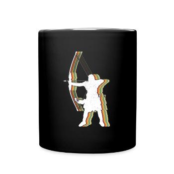 Retro Vintage Archer Archery Outdoor Hunting - Full Colour Mug - black - Front