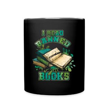 Leser Lesen Ich lese verbotenes Buch Lustiger Buchliebhaber - Tasse einfarbig - Schwarz - Vorne