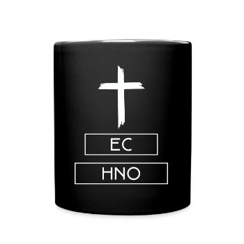 Cross Religion Raver Rave Hard Techno Dark Tekno - Full Colour Mug - black - Front