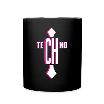 Raver, Rave, Hard, Techno, Dark Tekno, Religion - Tasse einfarbig - Schwarz - Vorne