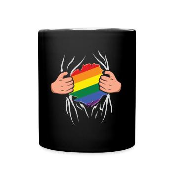 Super Gay LGBTQ Regenbogen LGBT Pride Monat - Tasse einfarbig - Schwarz - Vorne