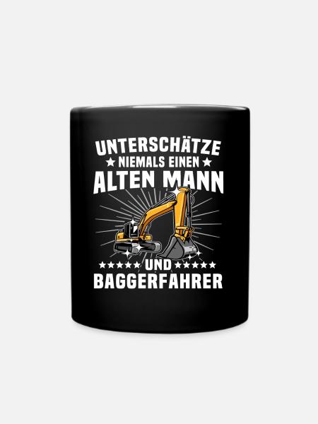 Baggerführer Geschenk - Tasse einfarbig - Schwarz